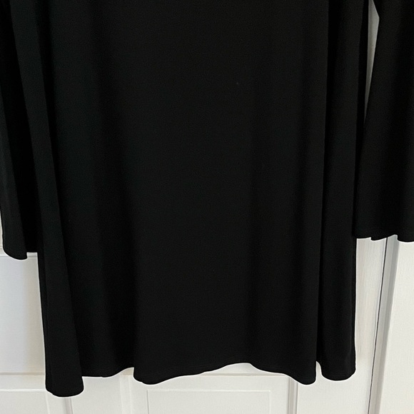 Eileen Fisher Black Jersey Knit Long Sleeve Shift Dress size M Minimalist - Picture 8 of 14
